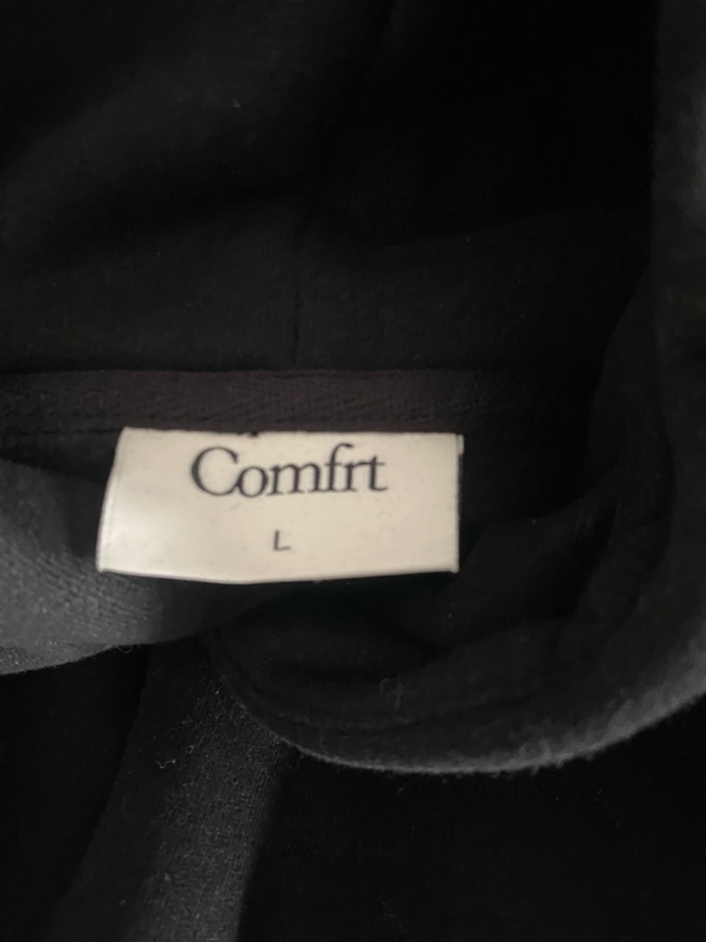 NWOT Comfrt Black Hoodie with Front Pocket - Picture 2 of 4